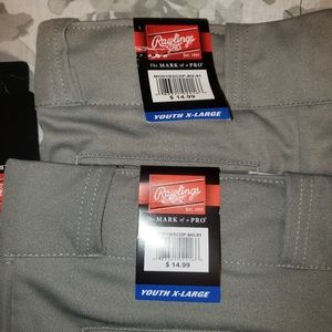 NWT - 2 Pairs Rawlings Baseball Pants Size Youth XL